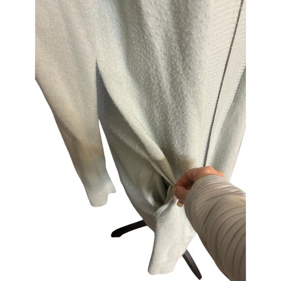 Repeat Silver Edition Womens Cashmere Silk  Gray Rib Pocket Open Cardigan 40/M - Picture 7 of 10